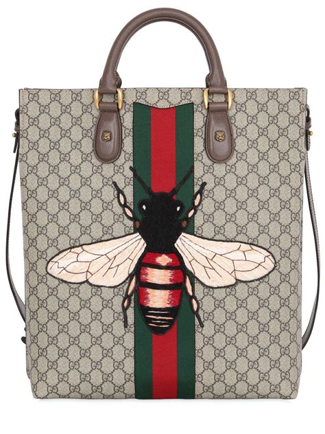 gucci supreme tote bee|Gucci bag with bumble bee.